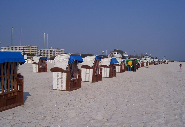 Der 8 km lange Strand von Grömitz, in unmittelbarer Nähe zur Ferienwohnung Grömitz